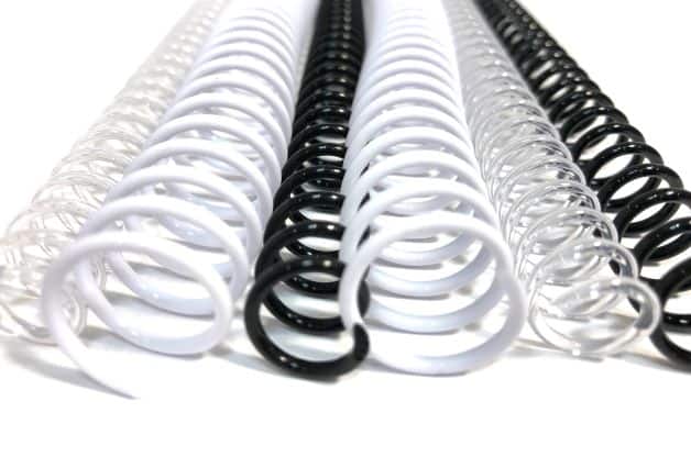 24pcs 35mm Plastic Spiral Book Binding Coils - 4:1 pitch WHITE